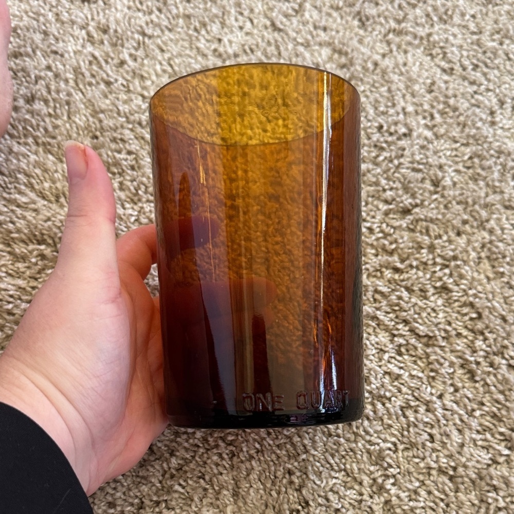 Amber Glass Jos E. Seagram & Sons One Quart Jar Made in USA EUC Vintage